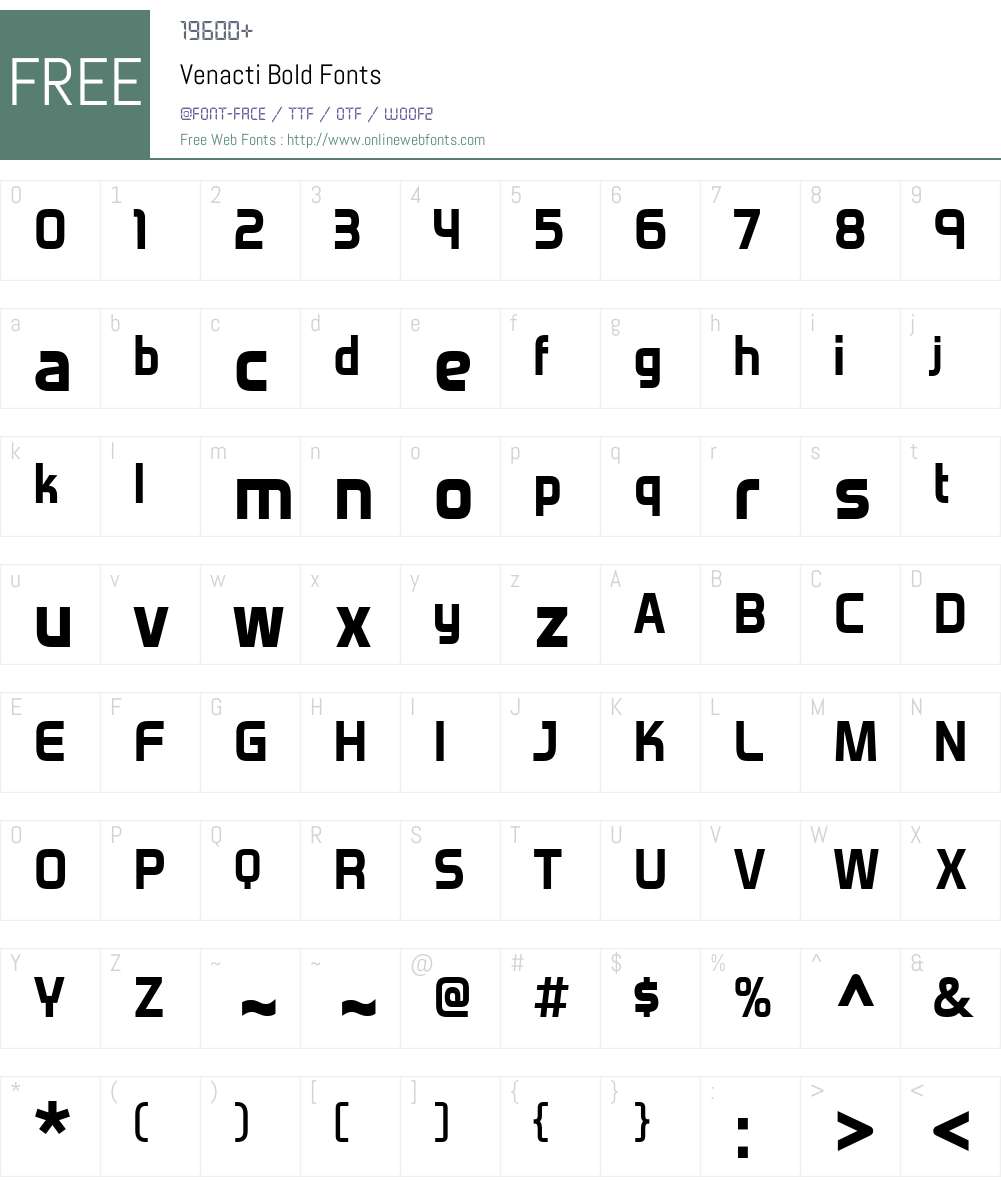 Venacti Font Screenshots