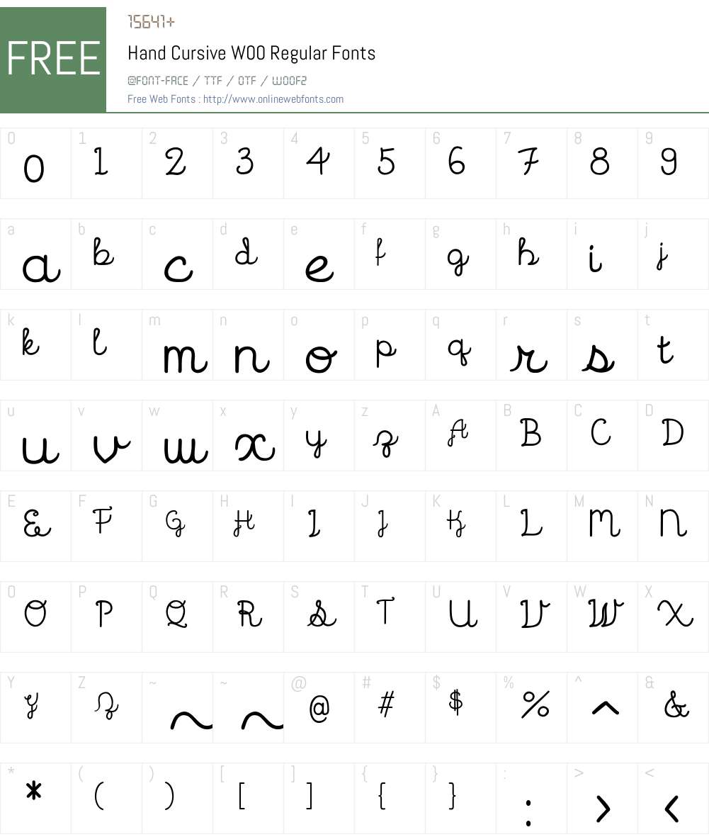 HandCursiveW00-Regular Font Screenshots
