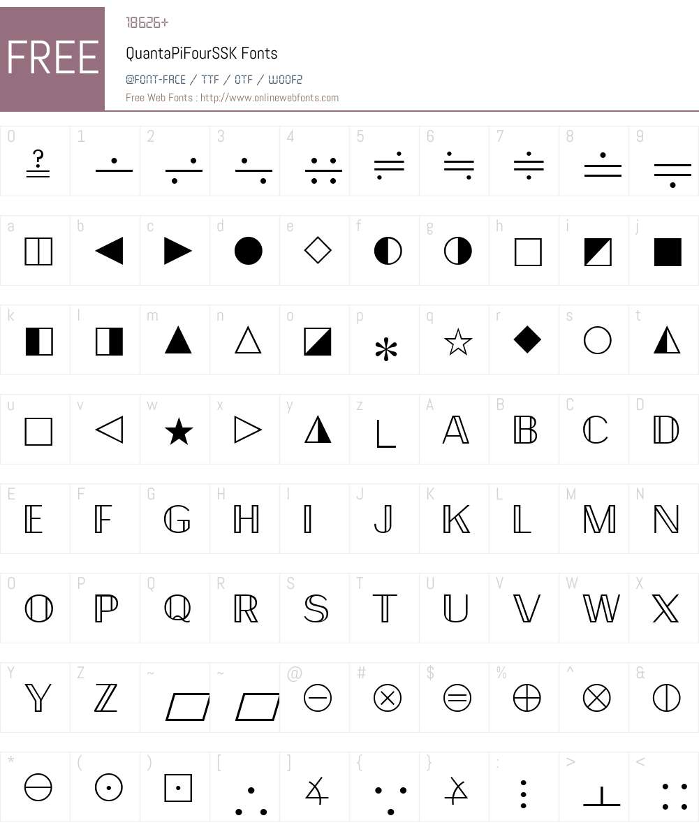 QuantaPiFourSSK Font Screenshots