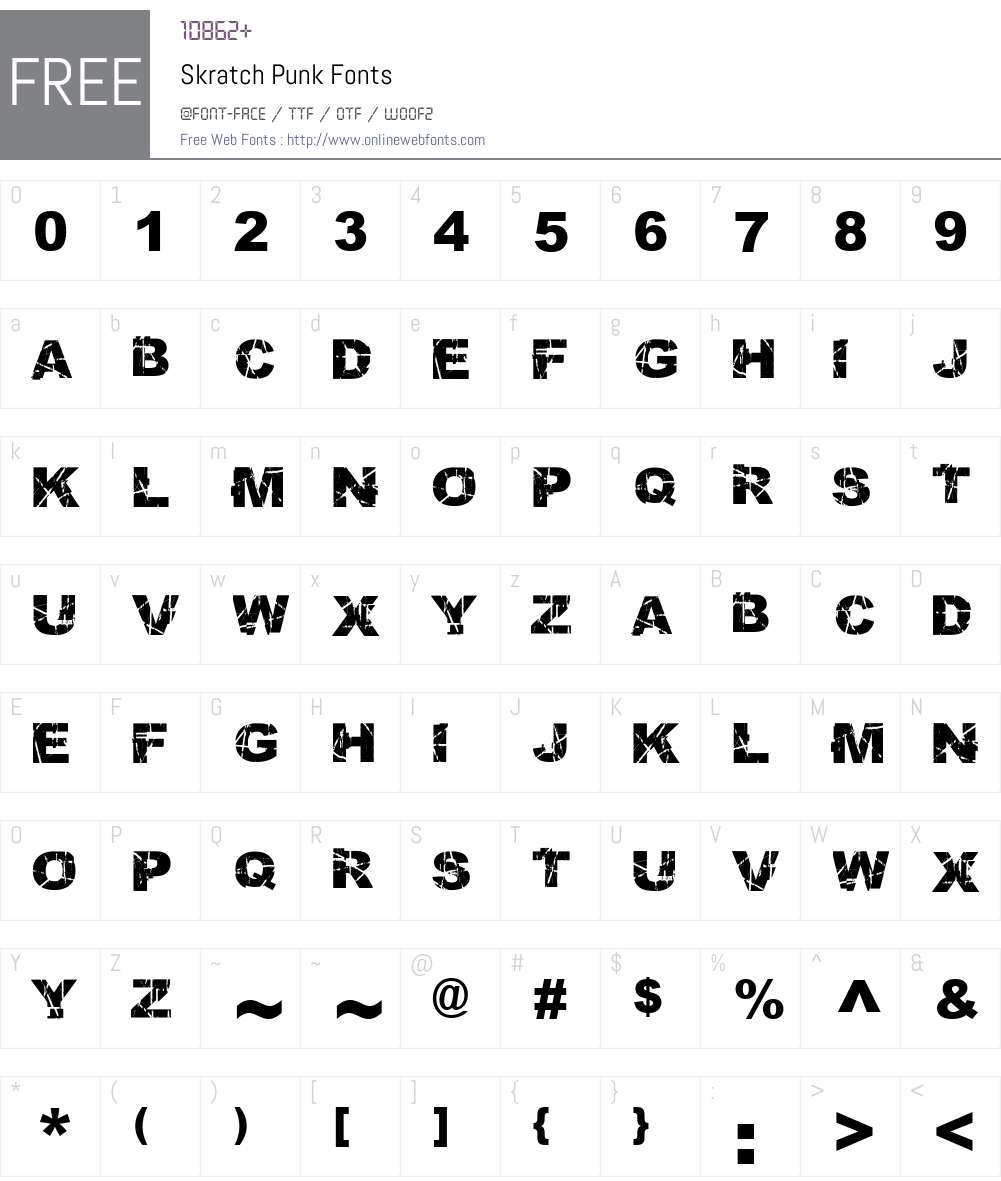 Skratch Punk Font Screenshots