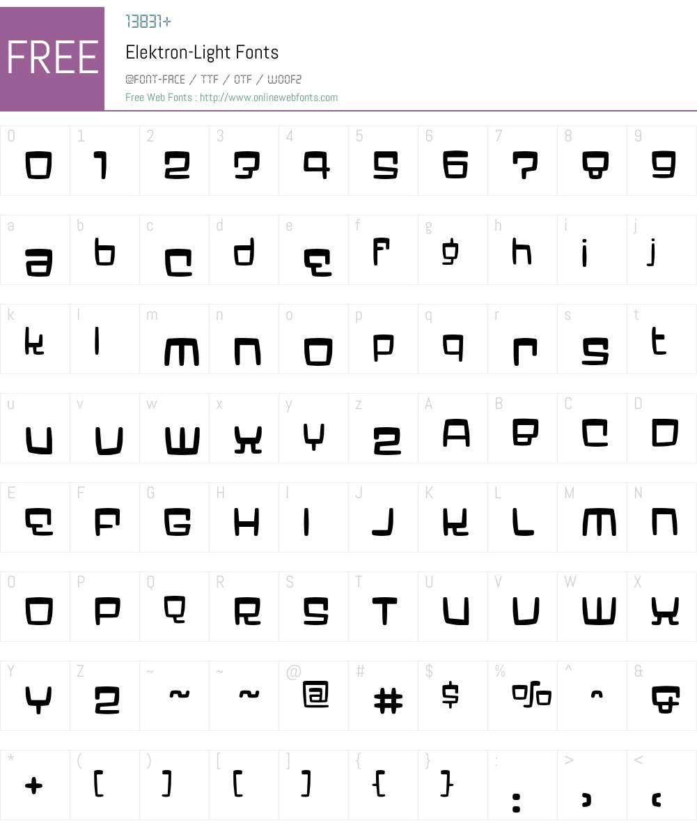 Elektron Font Screenshots