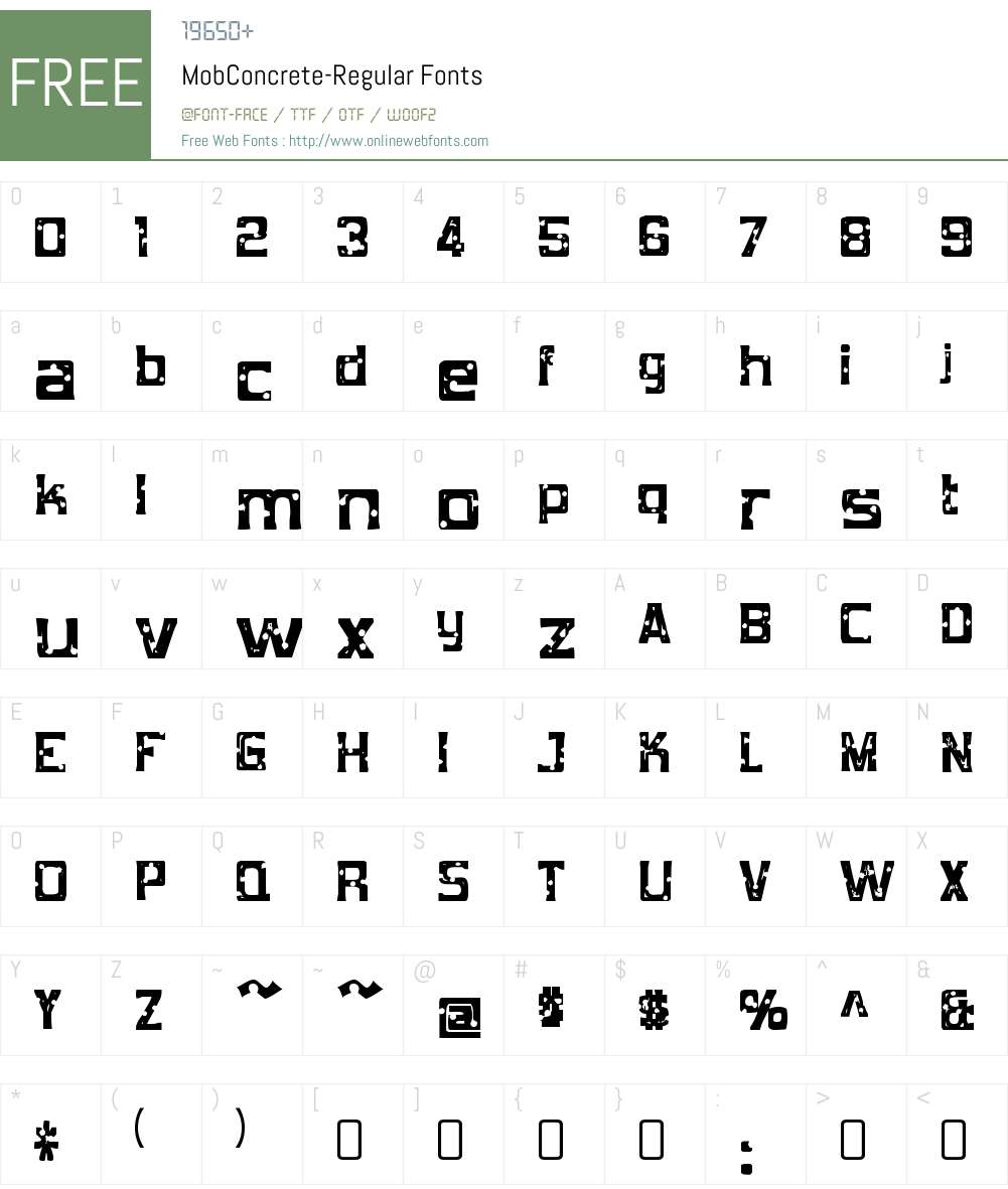 Mob Concrete Font Screenshots
