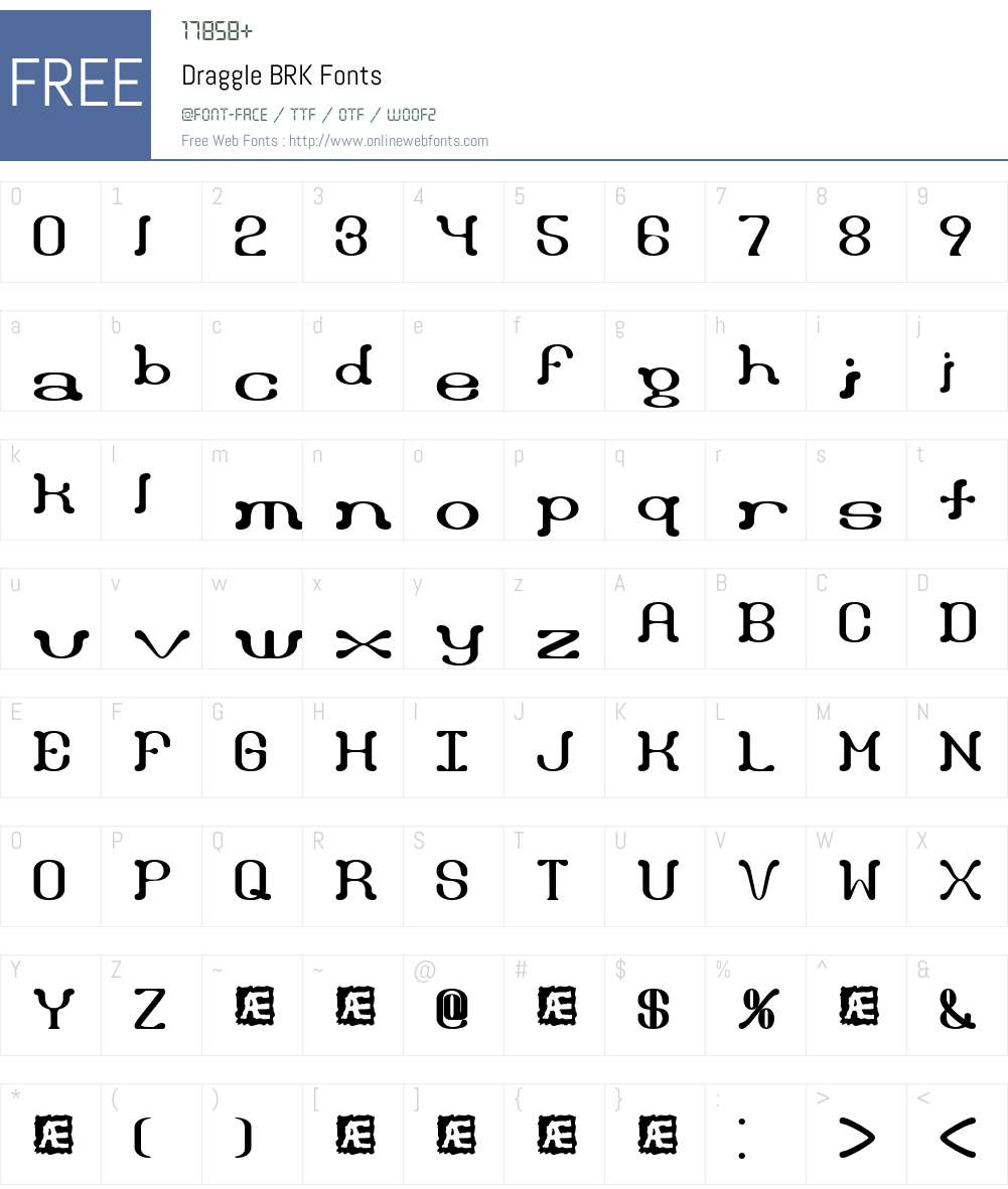 Draggle BRK Font Screenshots