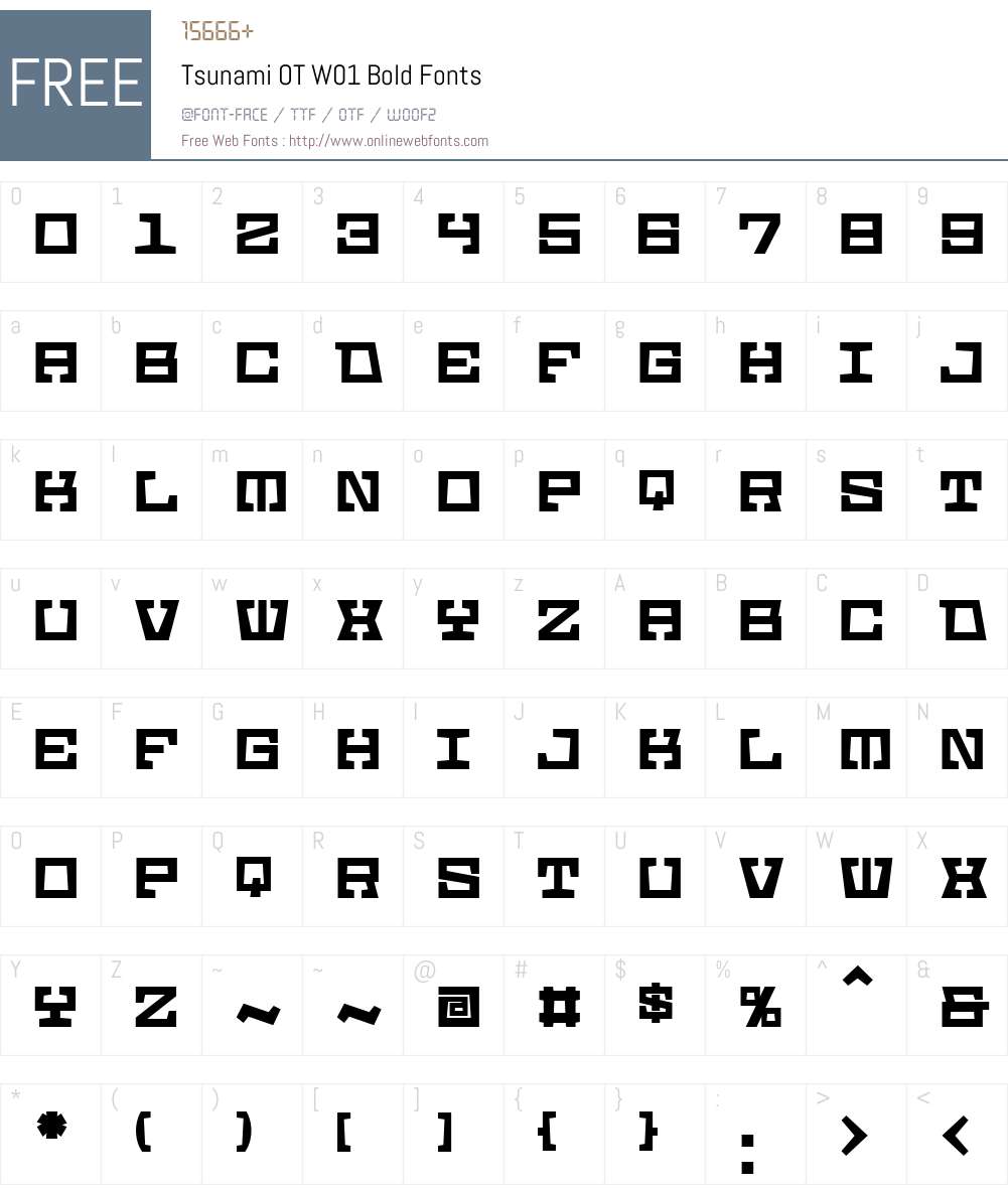 FF Tsunami Font Screenshots