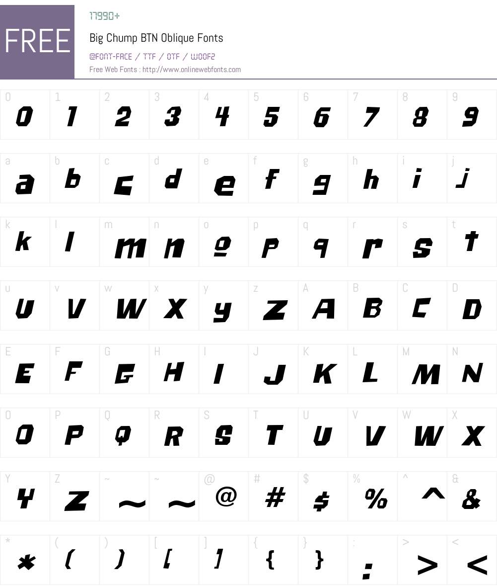 Big Chump BTN Font Screenshots