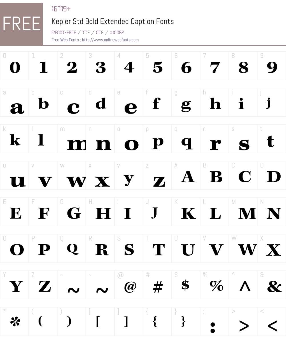Kepler Std Font Screenshots