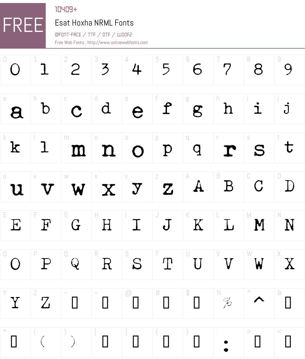 Esat Hoxha NRML Font Screenshots