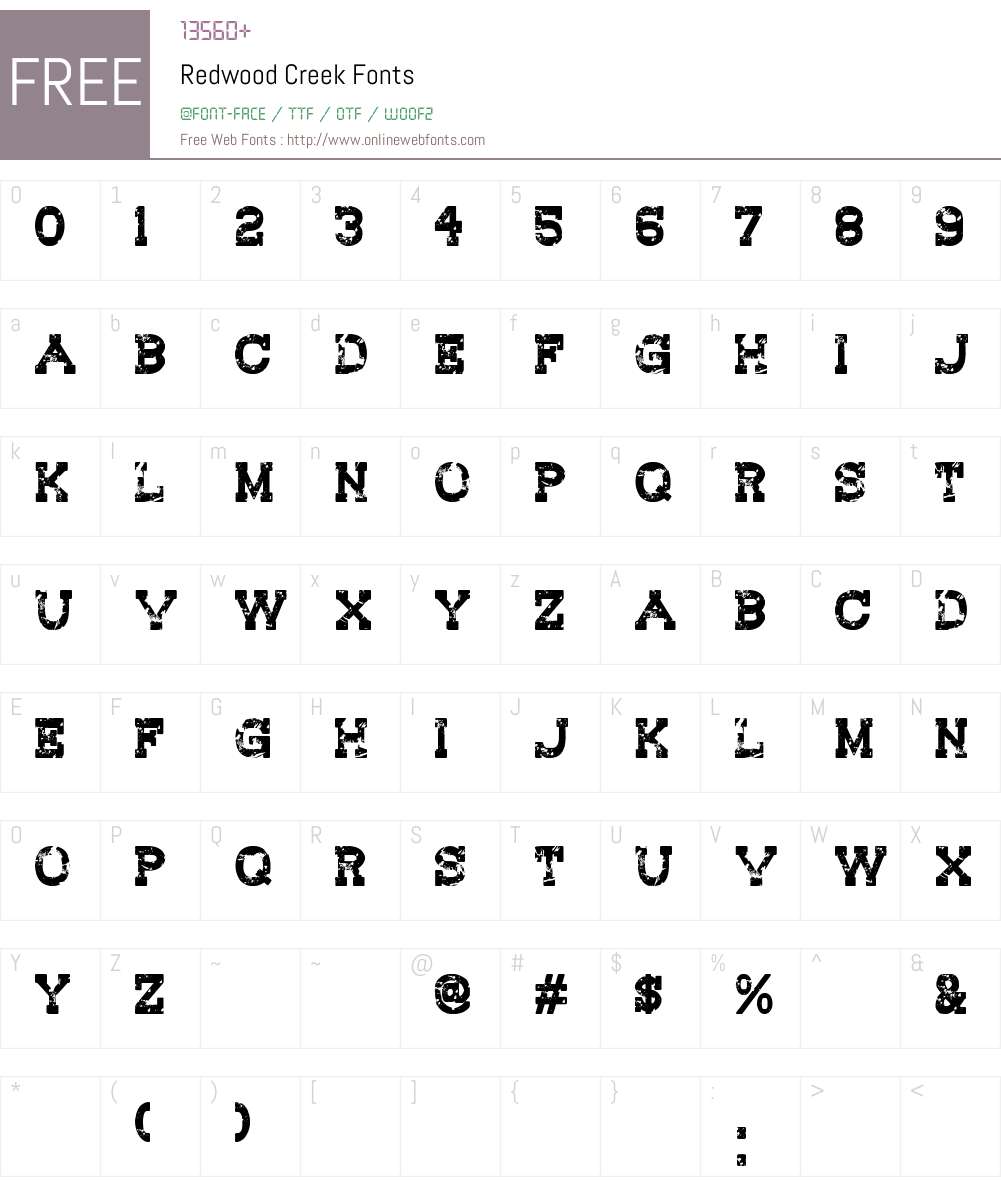 Redwood Creek Font Screenshots