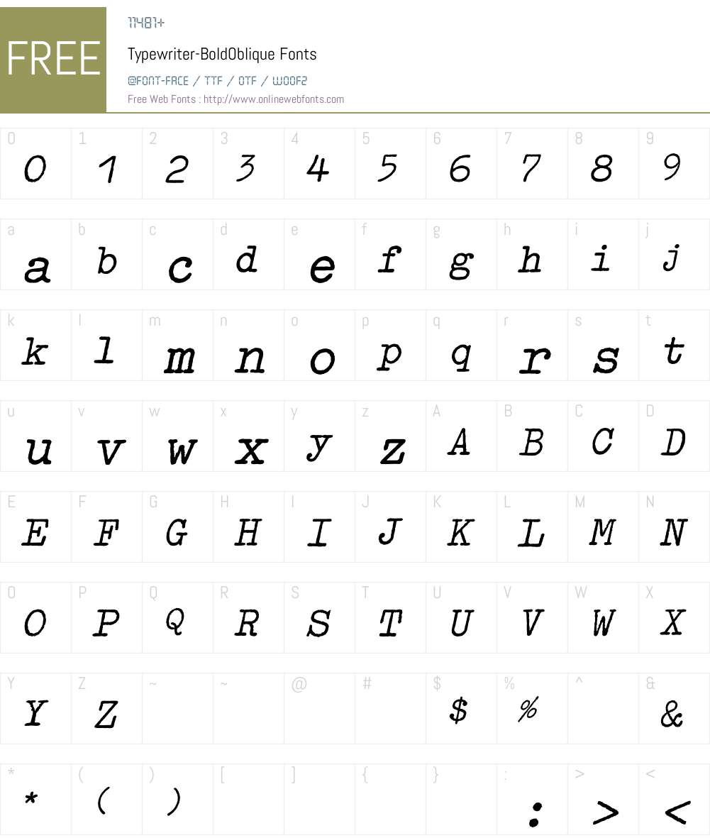 Typewriter Font Screenshots