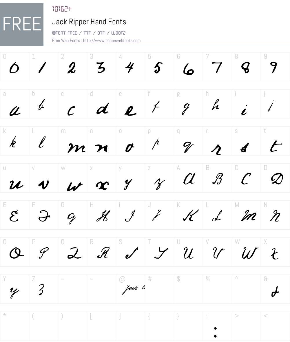 Jack Ripper Hand Font Screenshots