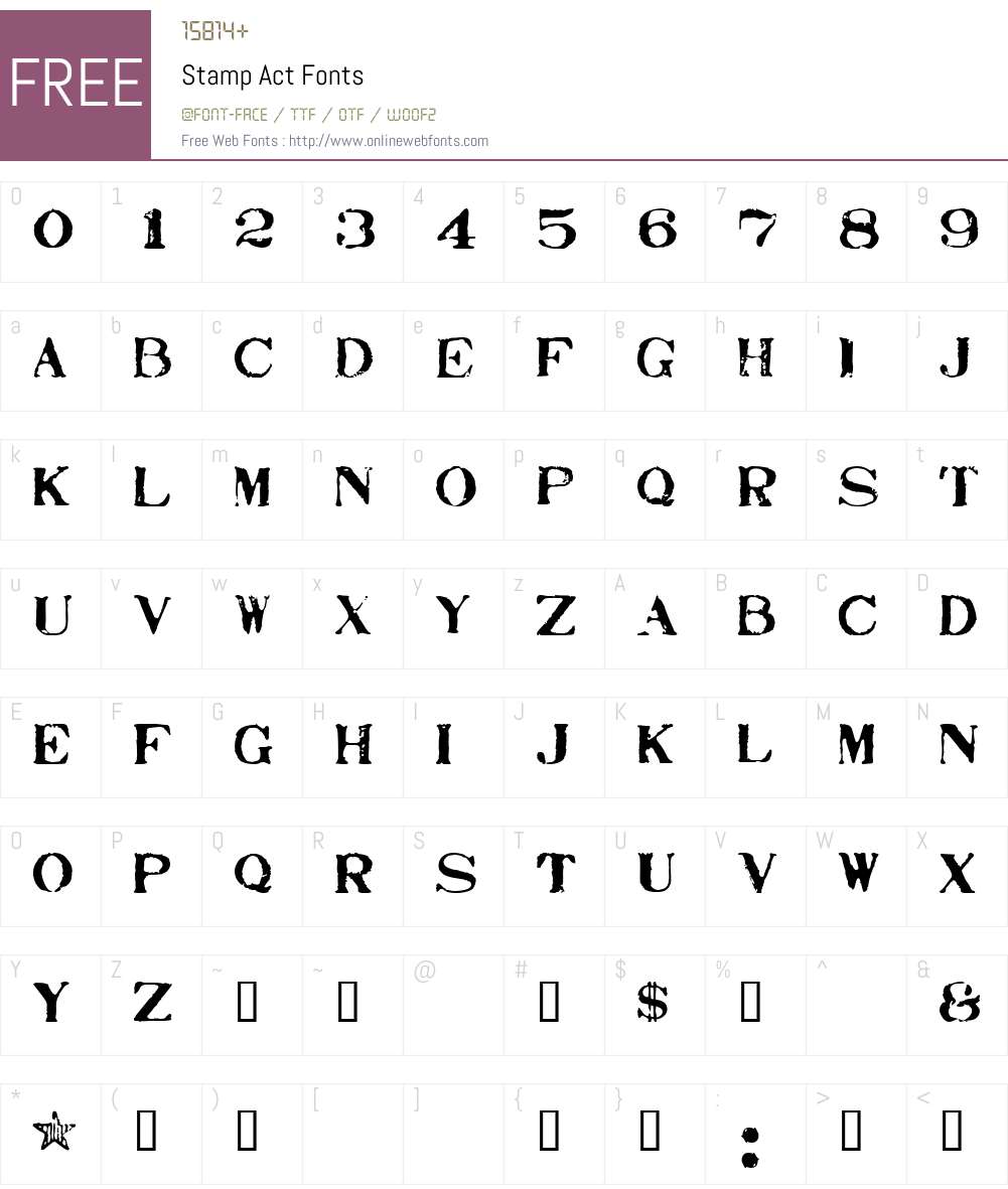 Stamp Act Font Screenshots