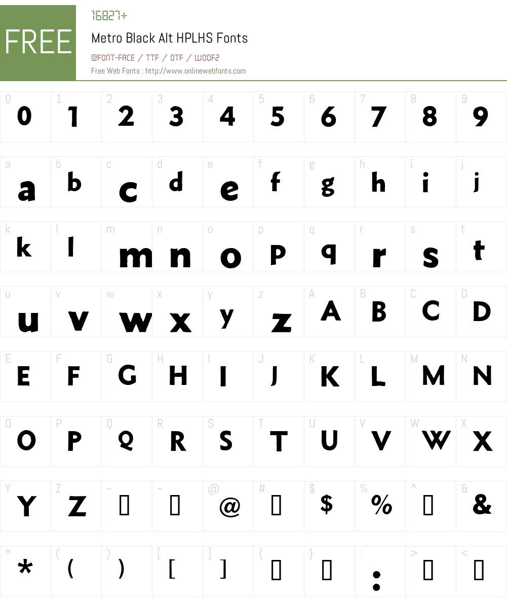 Metro Black Alt Font Screenshots