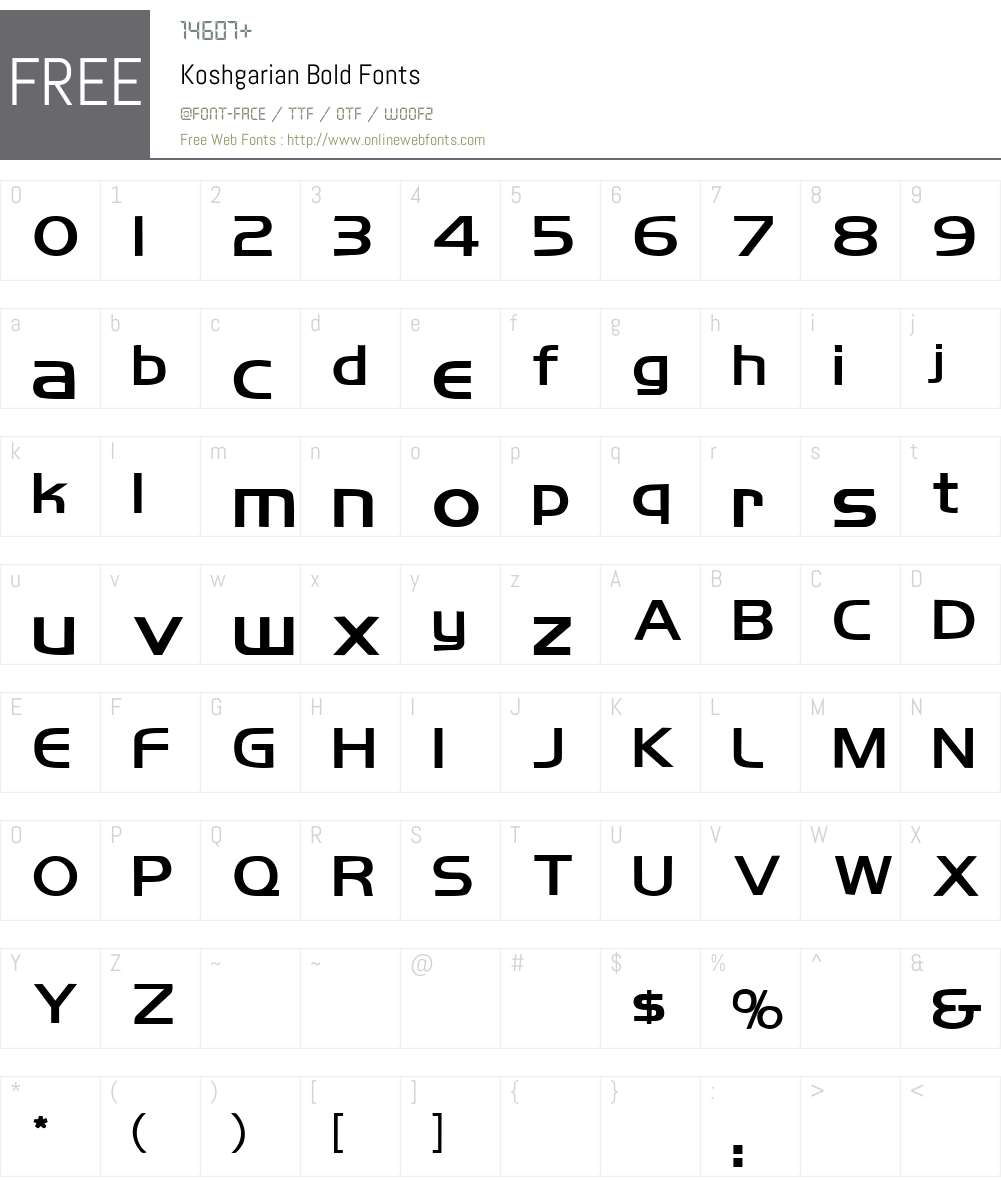 Koshgarian Font Screenshots