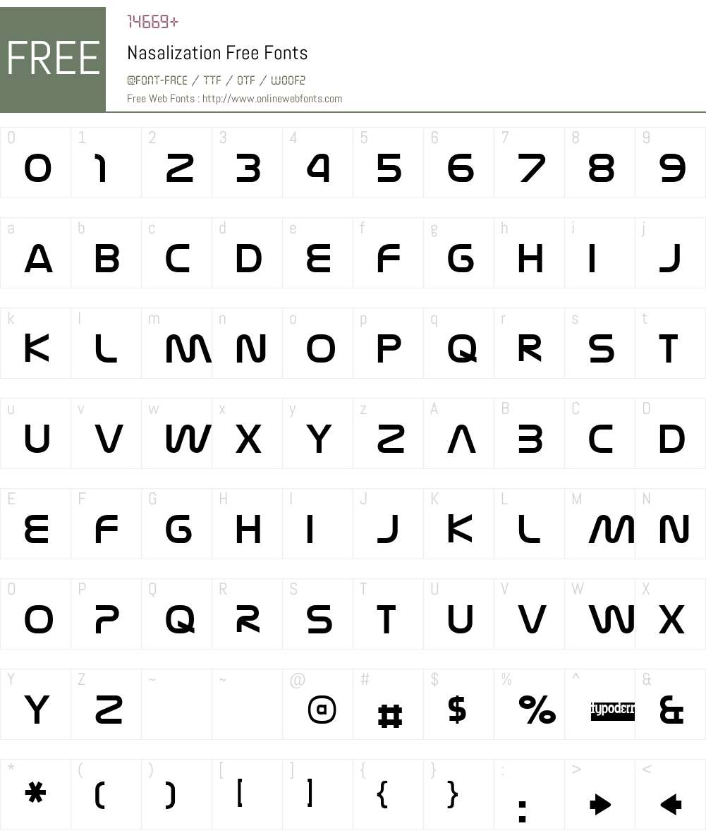 Nasalization Free Font Screenshots