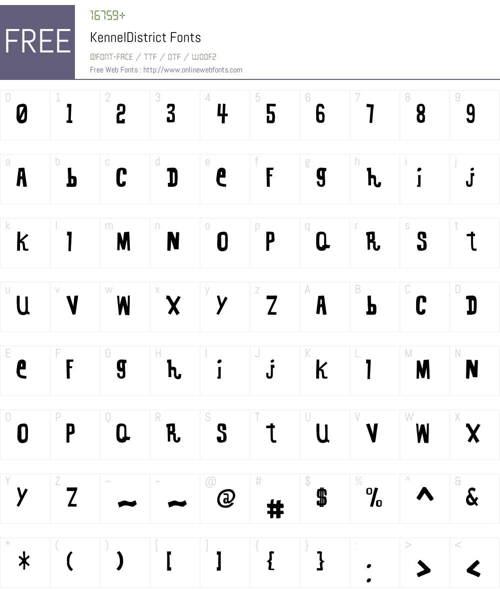 KennelDistrict Font Screenshots