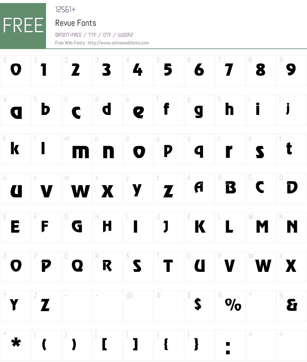 Revue Font Screenshots