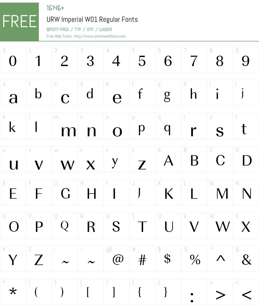 URWImperialW01-Regular Font Screenshots