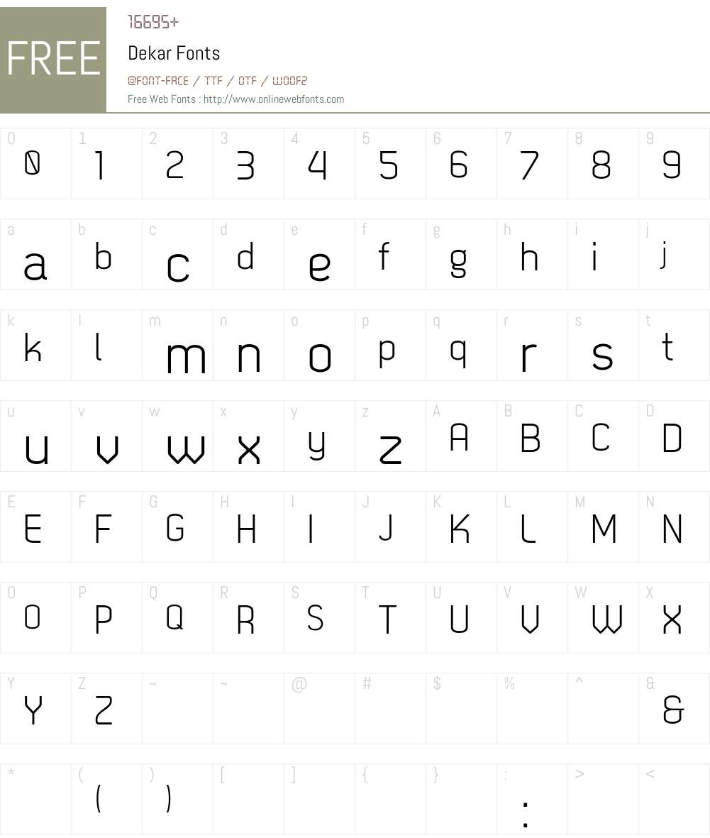 Dekar Font Screenshots