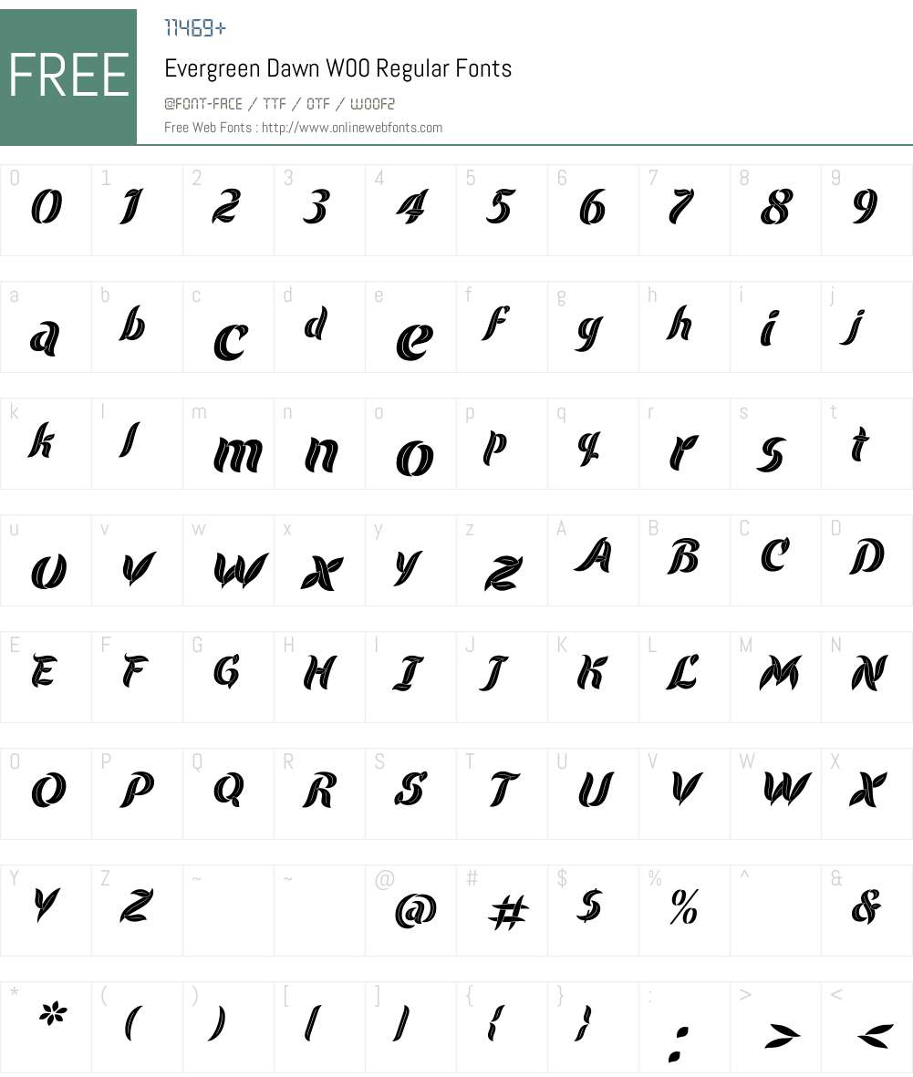 EvergreenDawnW00-Regular Font Screenshots
