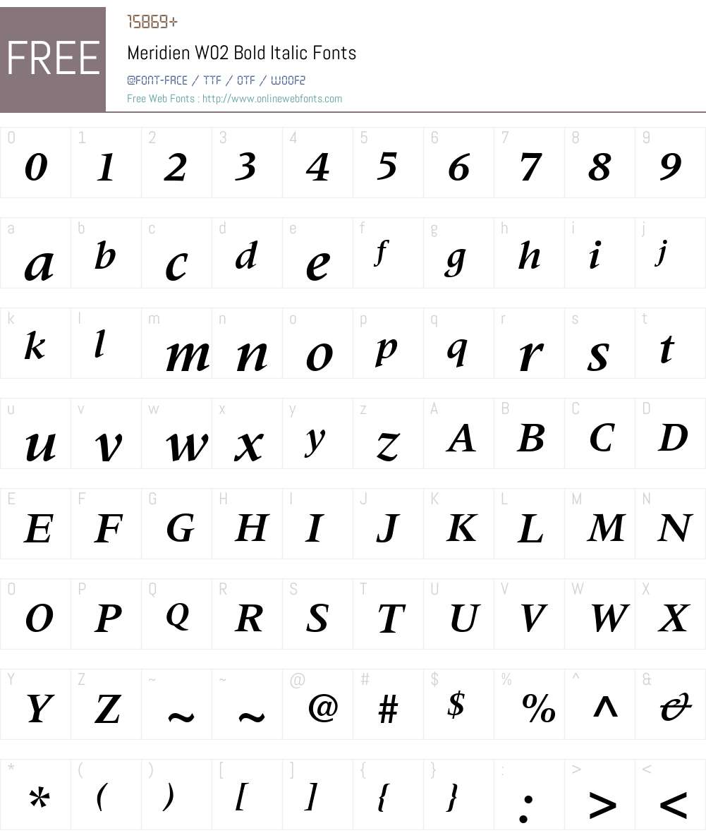 Meridien Font Screenshots