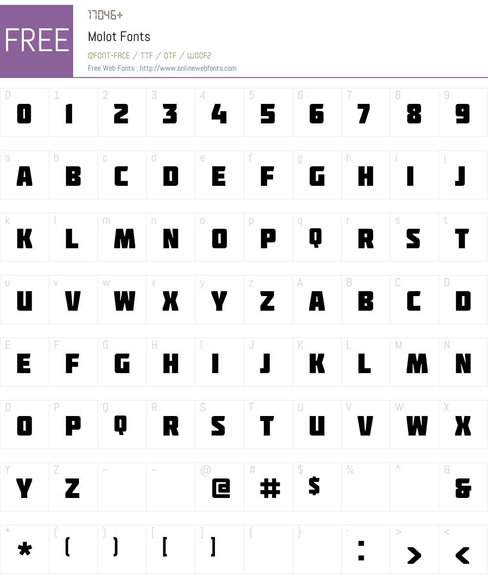 Molot Font Screenshots