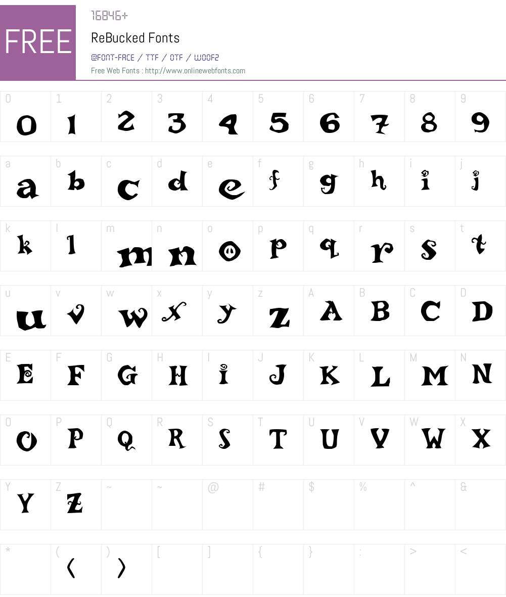 ReBucked Font Screenshots