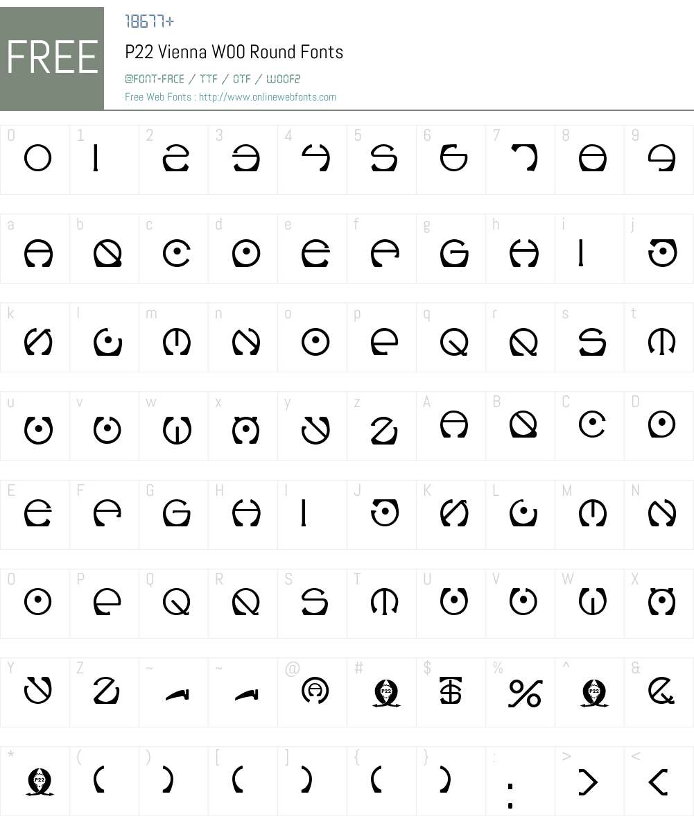P22ViennaW00-Round Font Screenshots