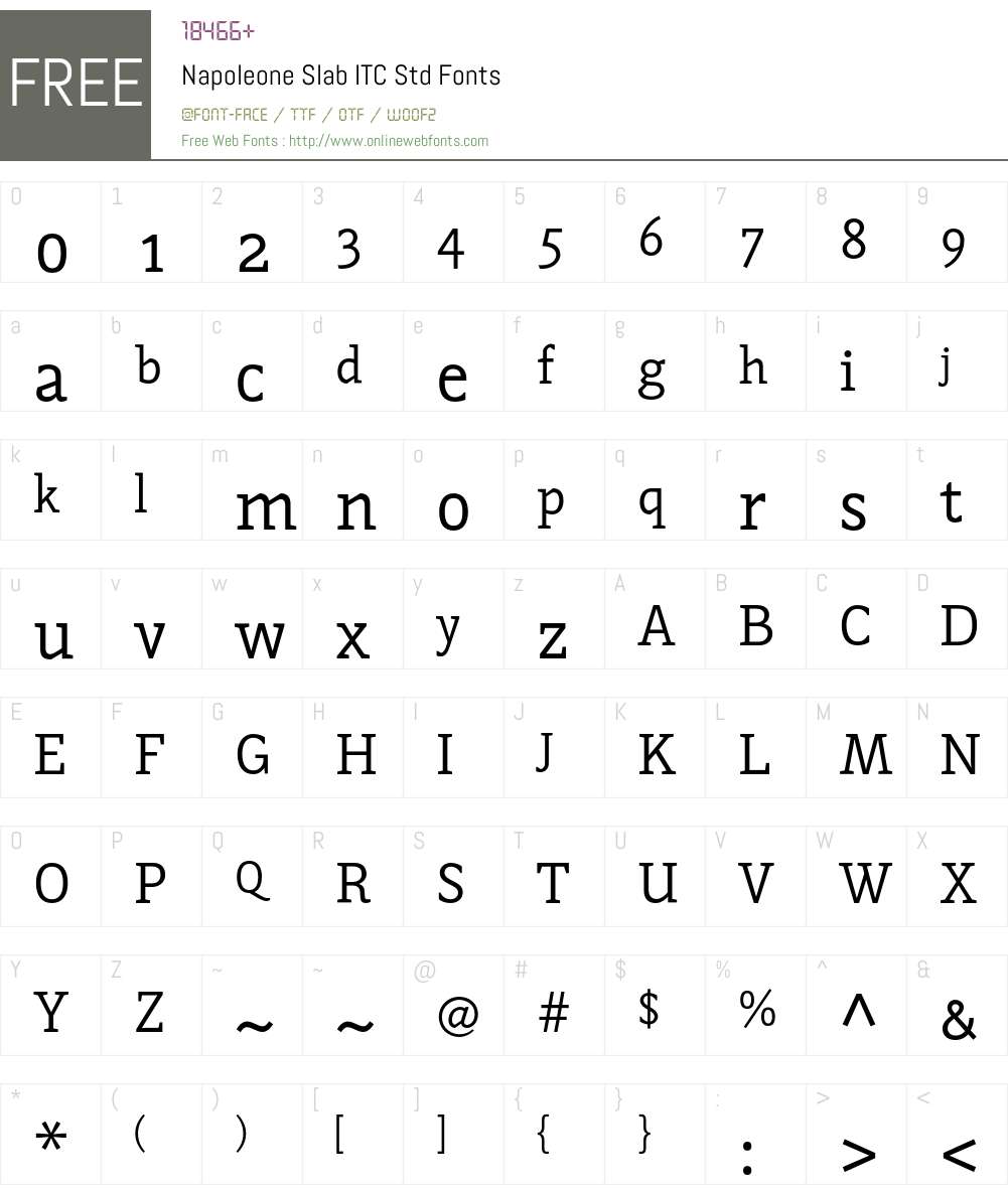 Napoleone Slab ITC Std Font Screenshots