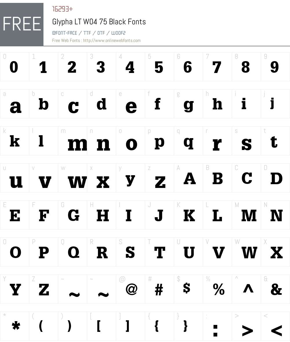 Glypha Font Screenshots