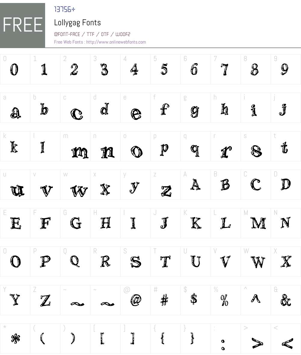 Lollygag Font Screenshots