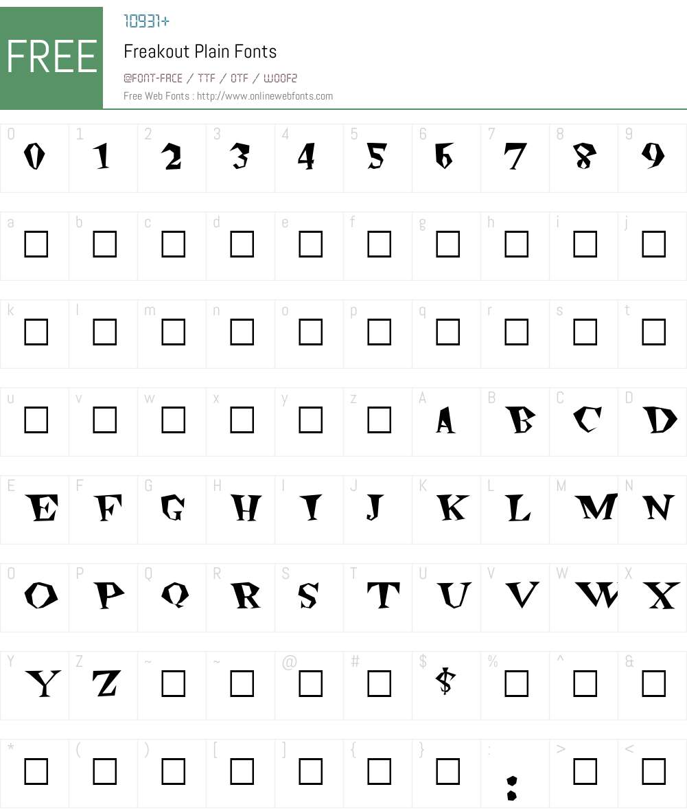 Freakout Font Screenshots