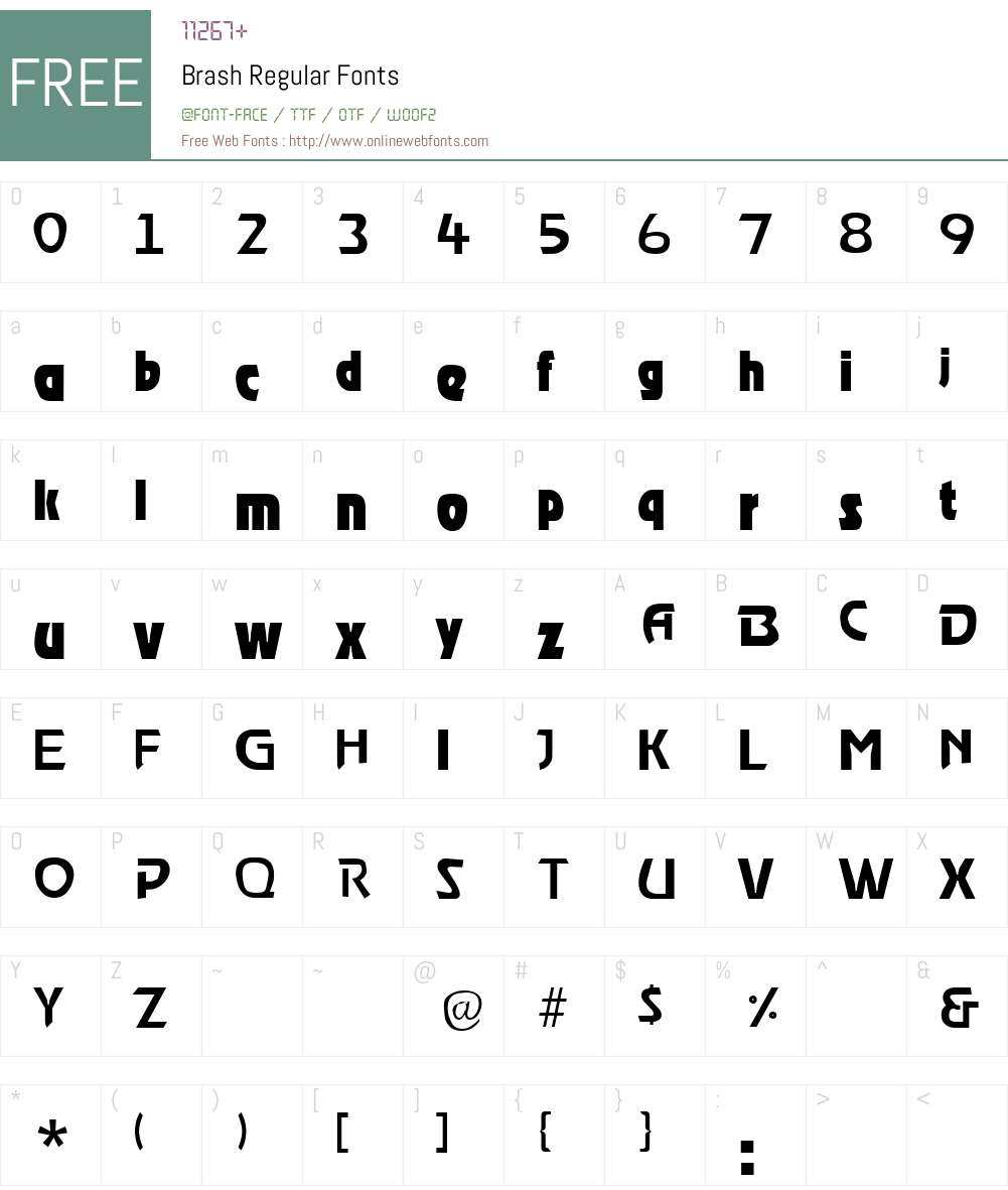 Brash Font Screenshots