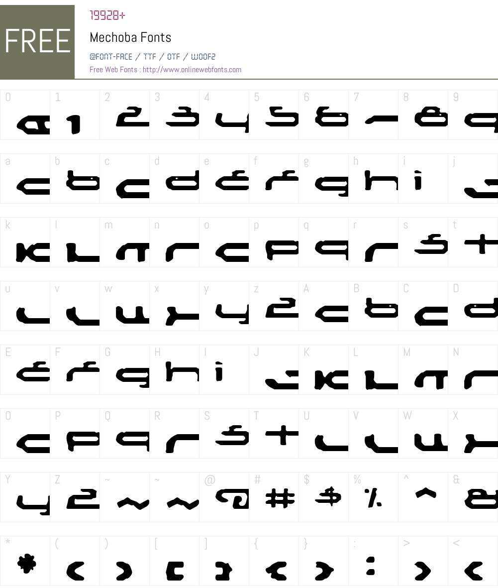 Mechoba Font Screenshots
