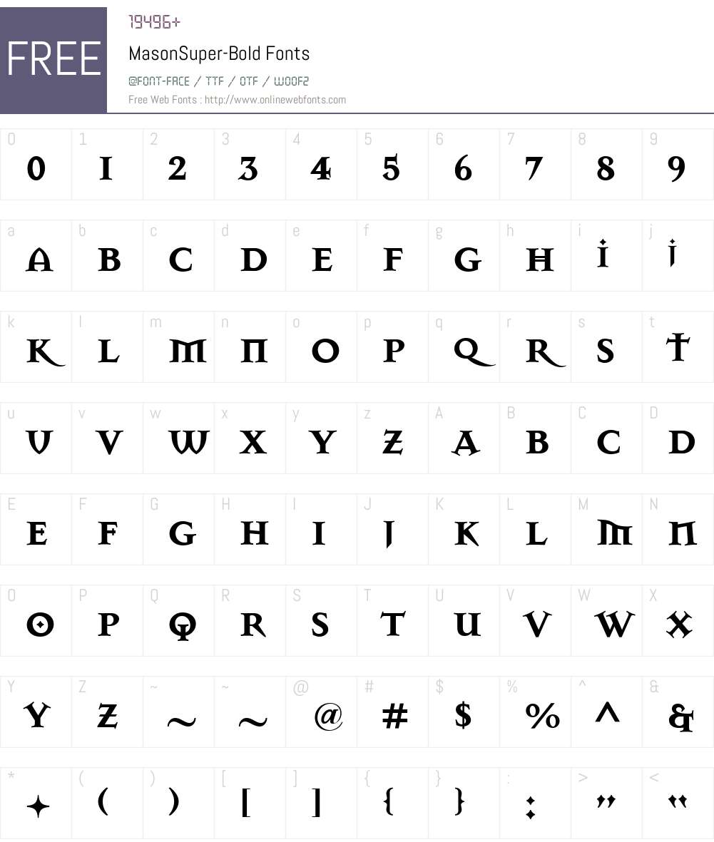MasonSuper Font Screenshots