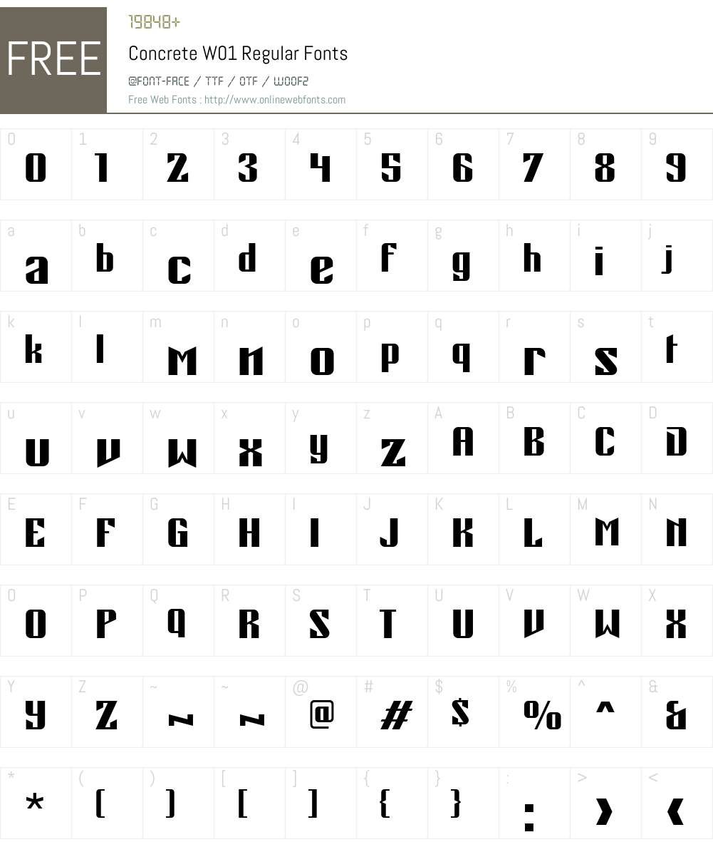 ConcreteW01-Regular Font Screenshots