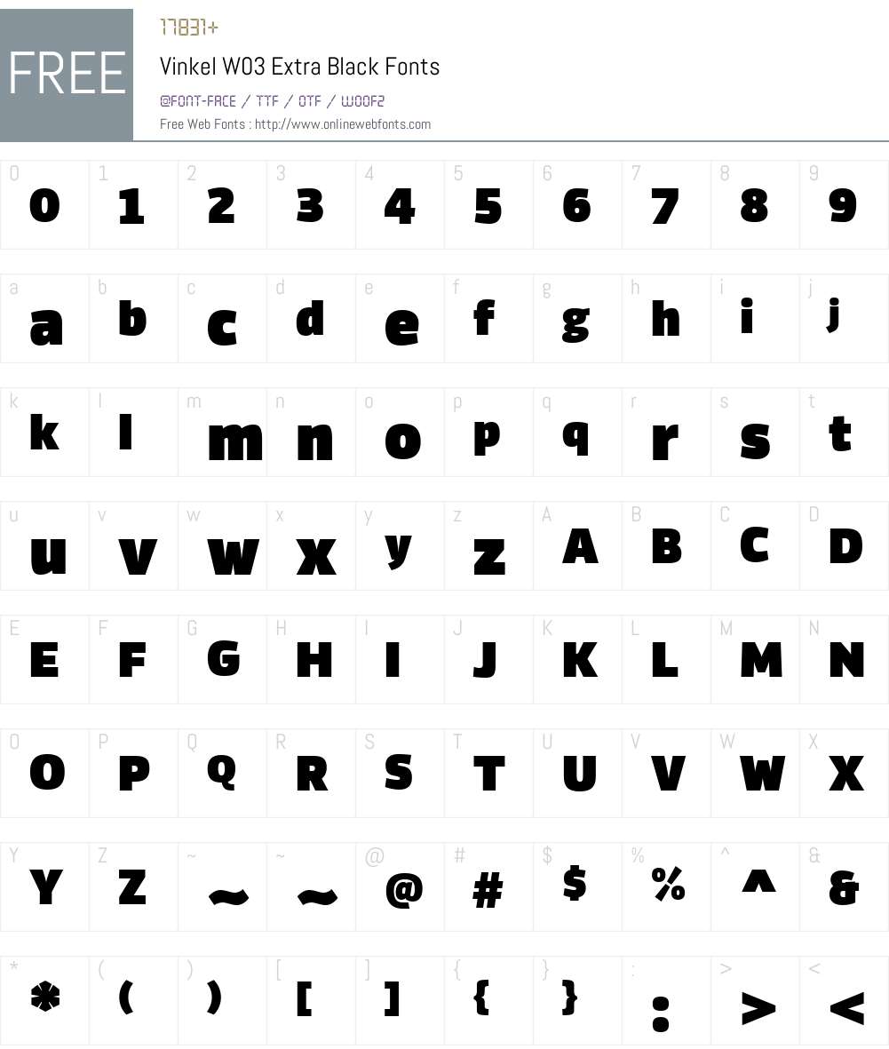 Vinkel Font Screenshots