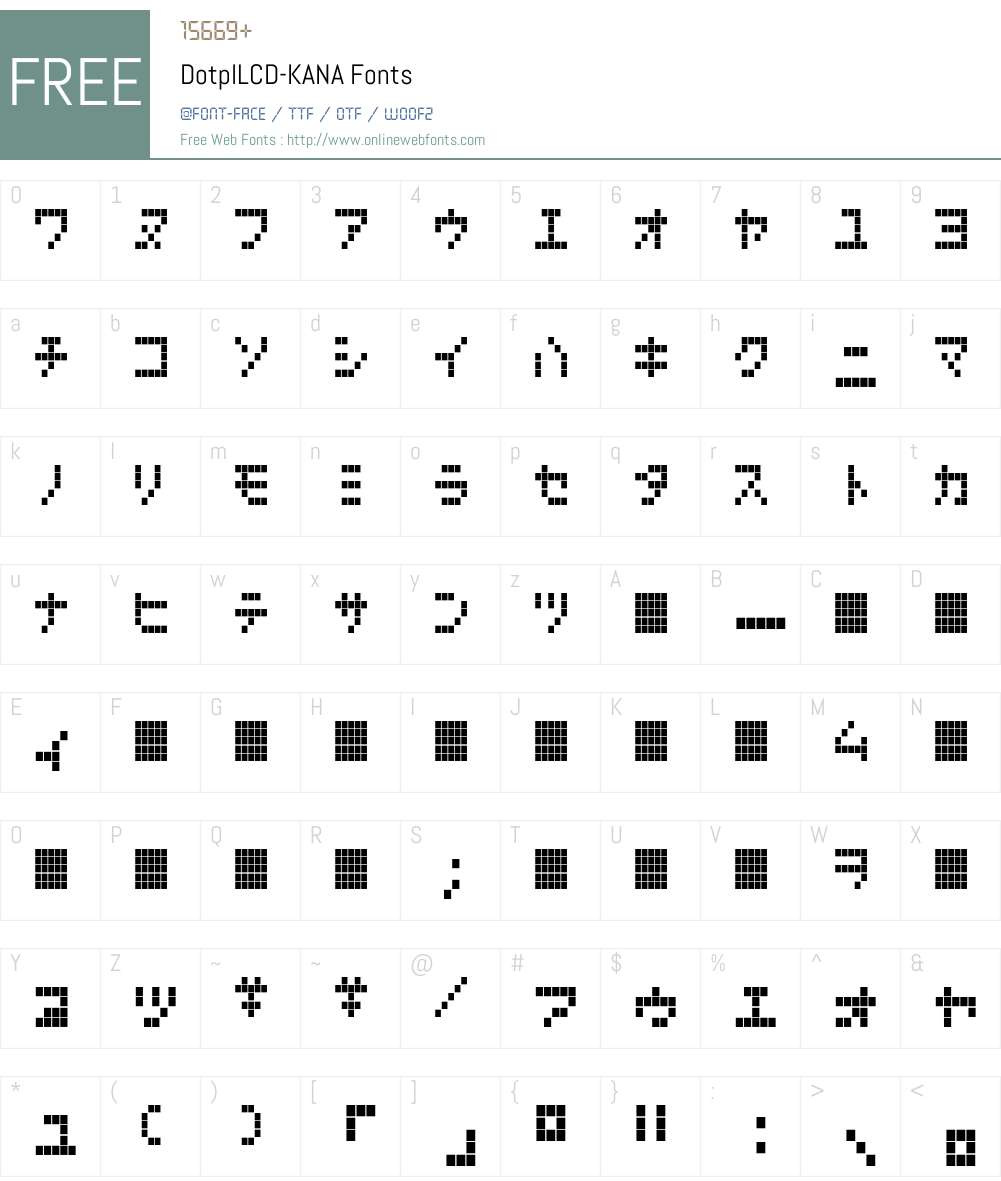 DotplLCD Font Screenshots