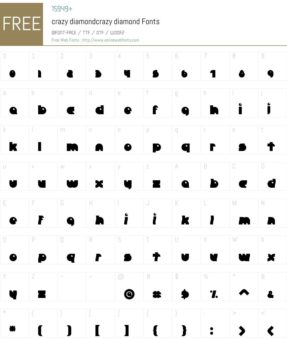 crazy diamond Font Screenshots
