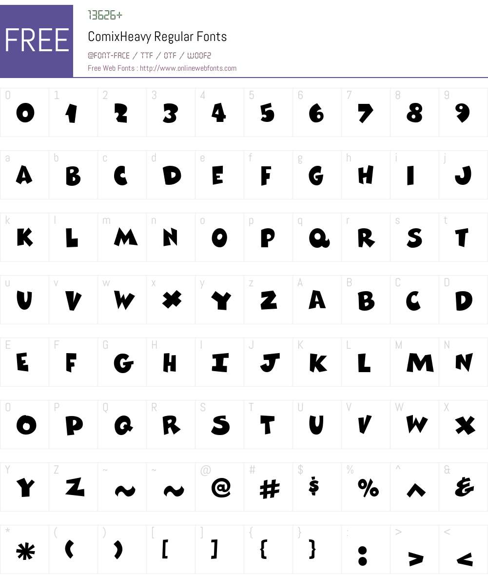 ComixHeavy Font Screenshots