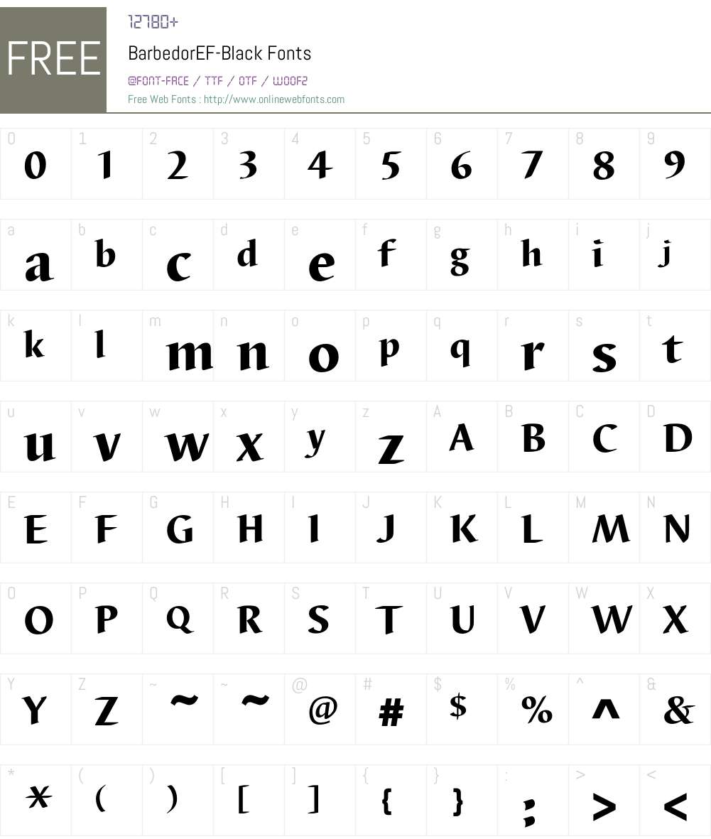 BarbedorEF-Black Font Screenshots
