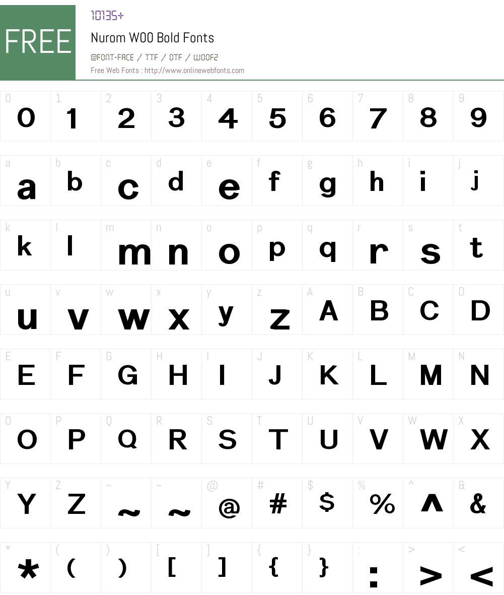 NuromW00-Bold Font Screenshots
