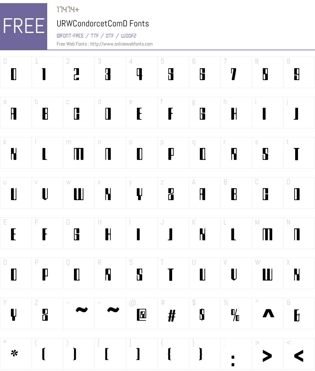 URWCondorcetComD Font Screenshots