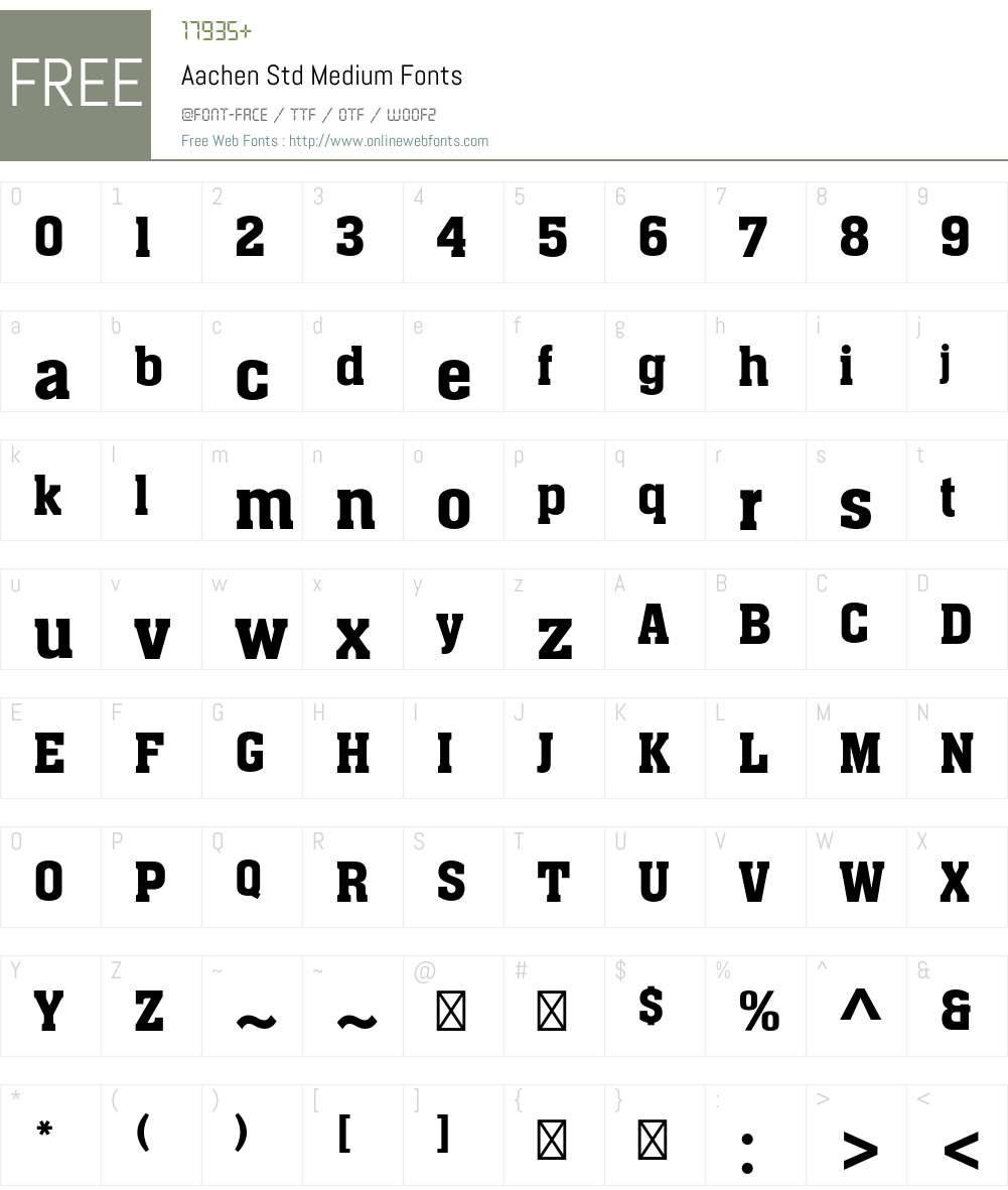 Aachen Std Font Screenshots
