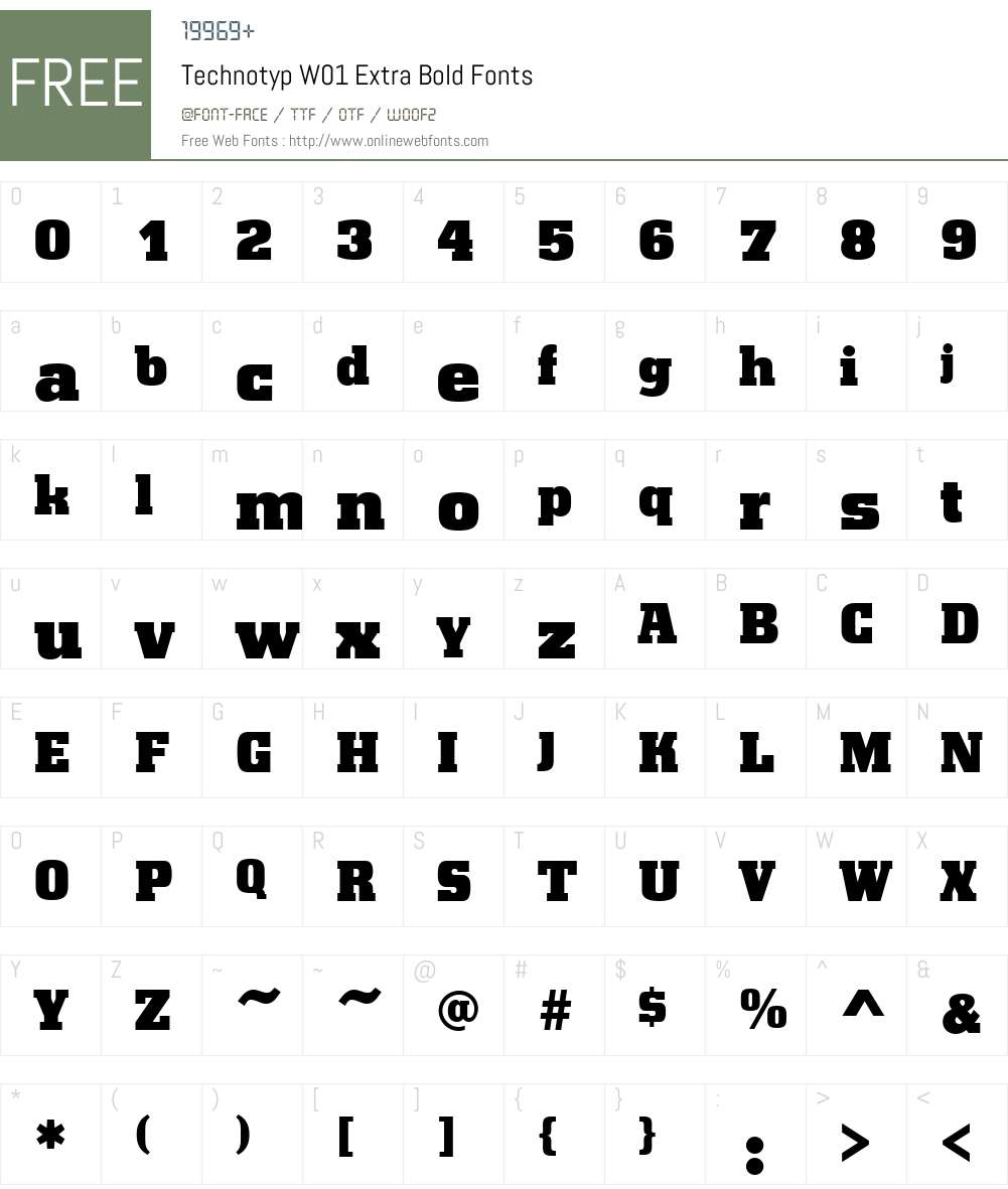 TechnotypW01-ExtraBold Font Screenshots