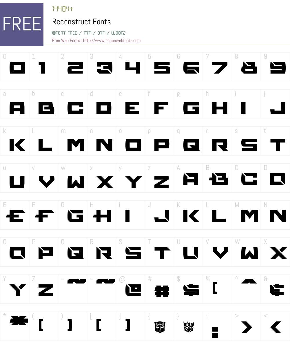 Reconstruct Font Screenshots