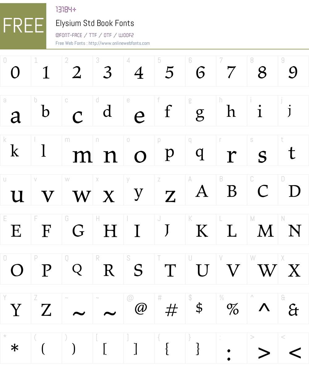 Elysium Std Font Screenshots