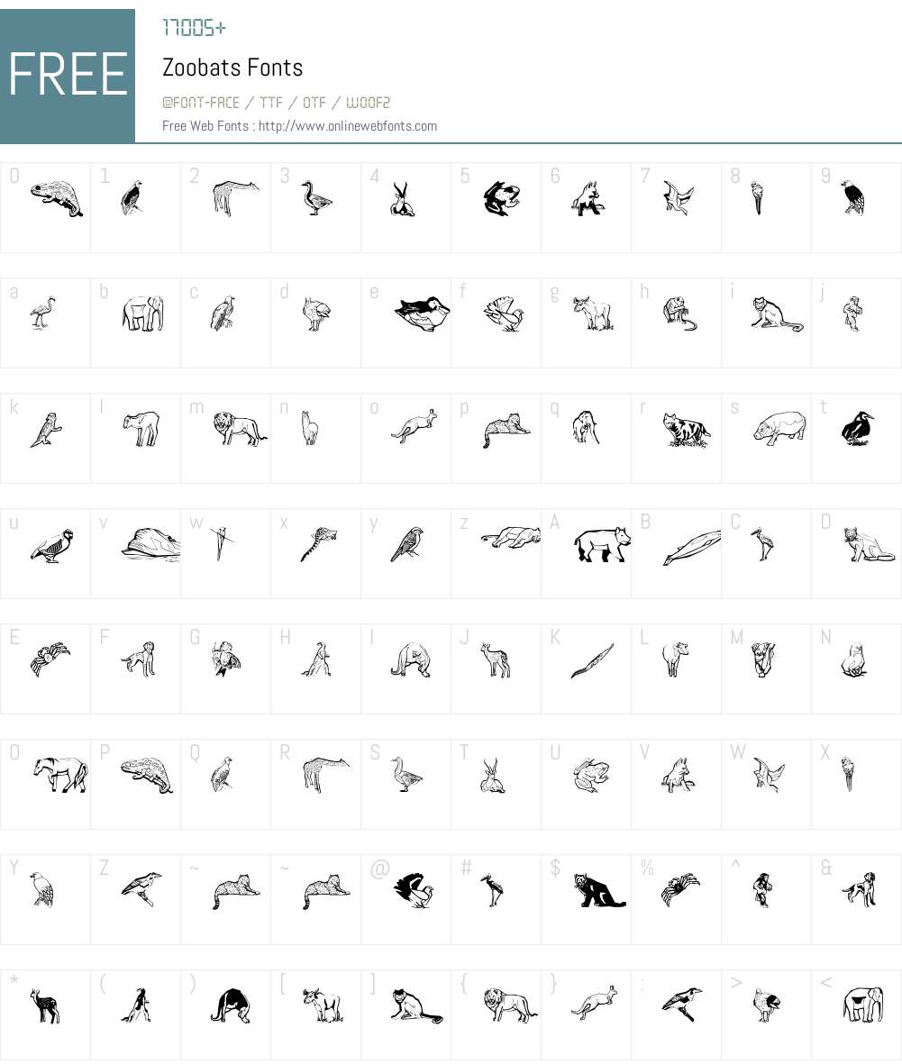 Zoobats Font Screenshots