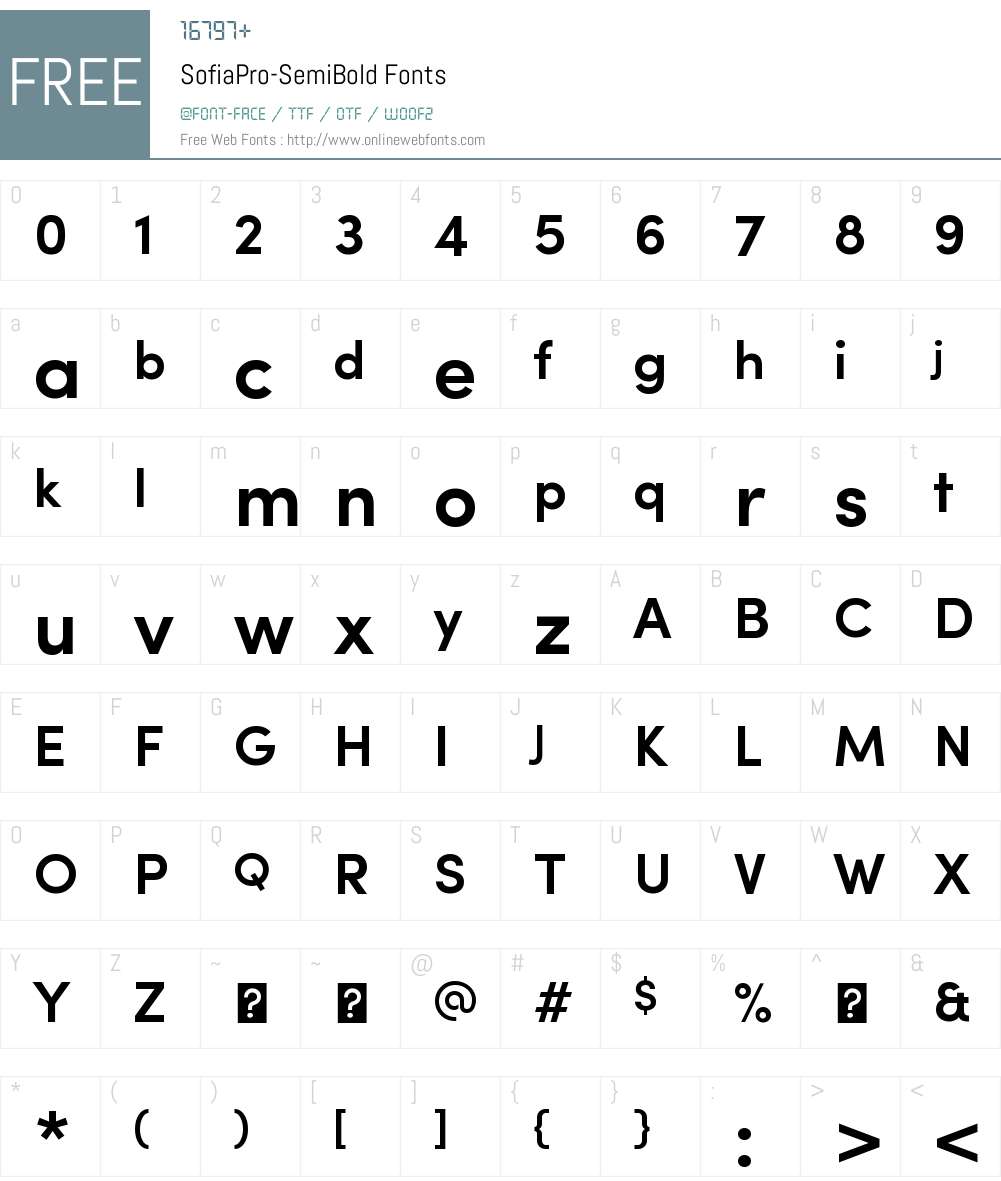 Sofia Pro Semi Bold Font Screenshots