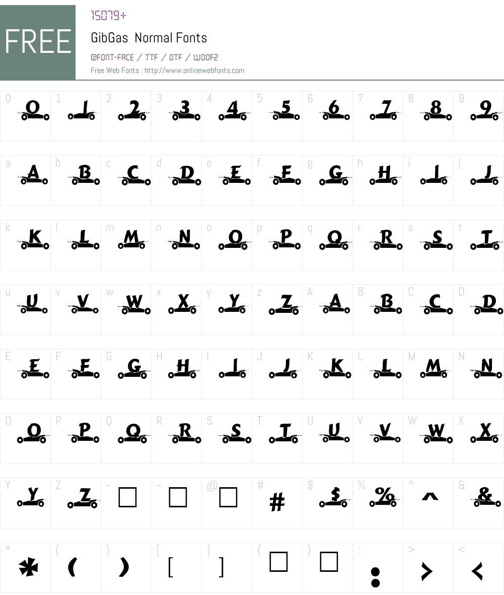 GibGas Font Screenshots