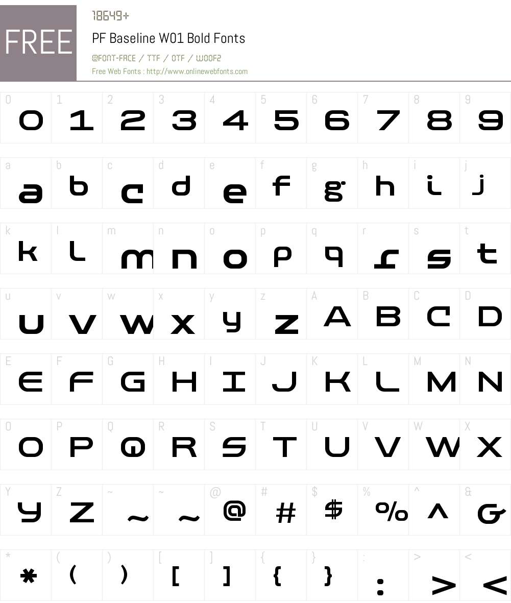 PFBaselineW01-Bold Font Screenshots